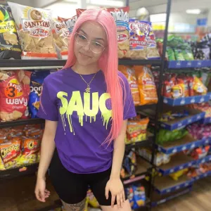 Neon Yellow Glitter Sauce | Purple Tee