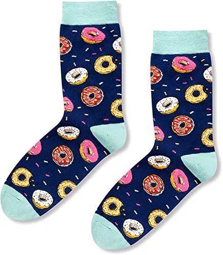 Novelty Donut Gifts for Men, Anniversary Gift for Him, Funny Food Socks, Men's Donut Socks, Gift for Dad, Funny Donut Socks for Donut Lovers