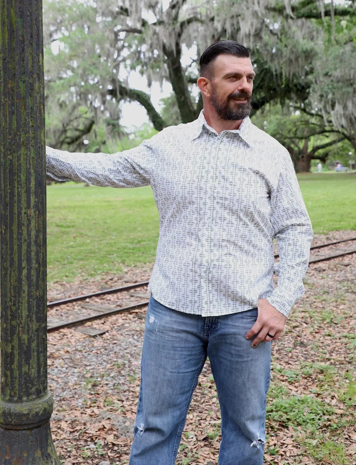 Olive Organic Cotton Men's Button Down Shirt