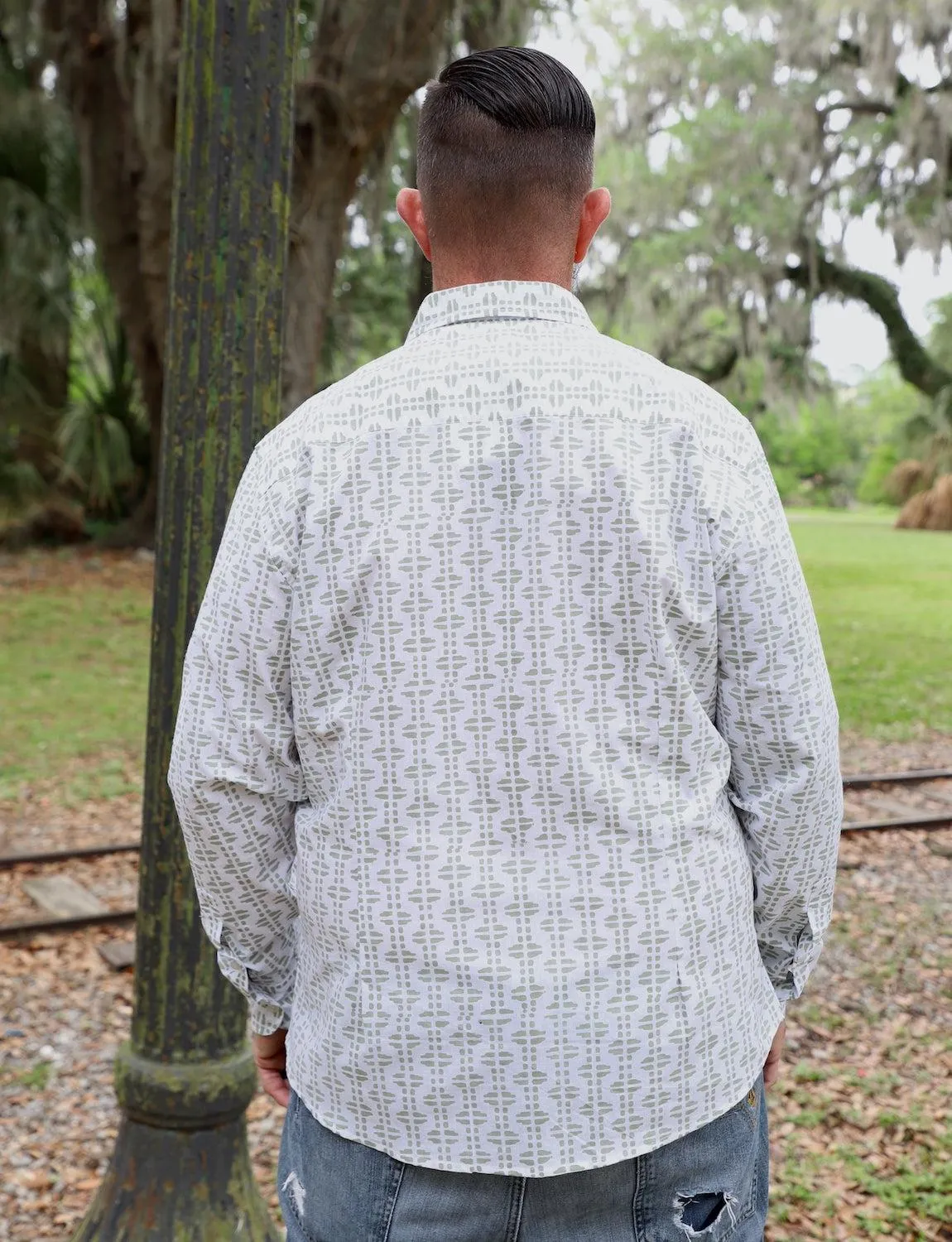 Olive Organic Cotton Men's Button Down Shirt