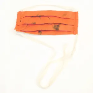 Orange Splatter Paint Batik Linen Face Mask