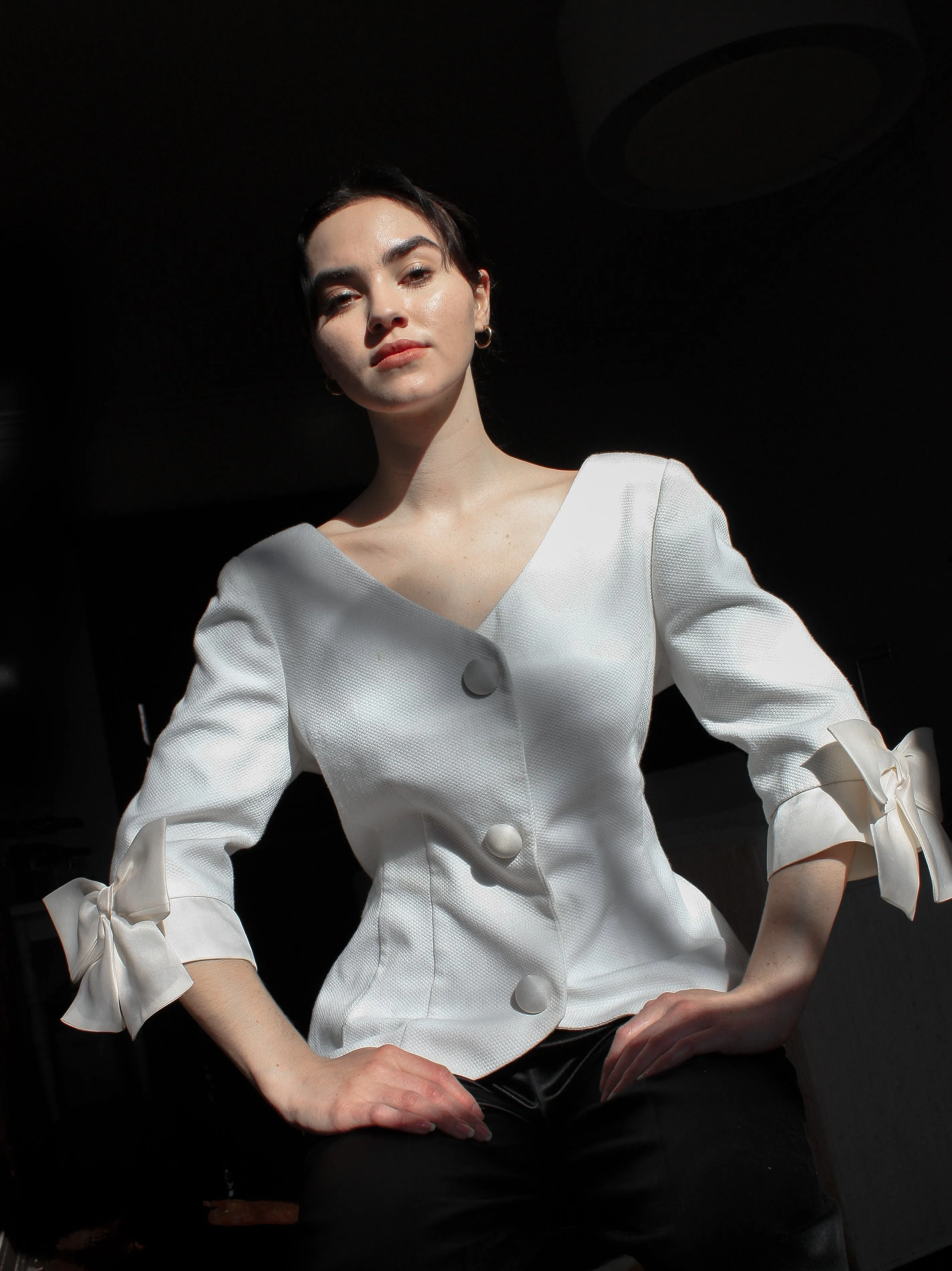 Organza Trimmed Cotton Jacket