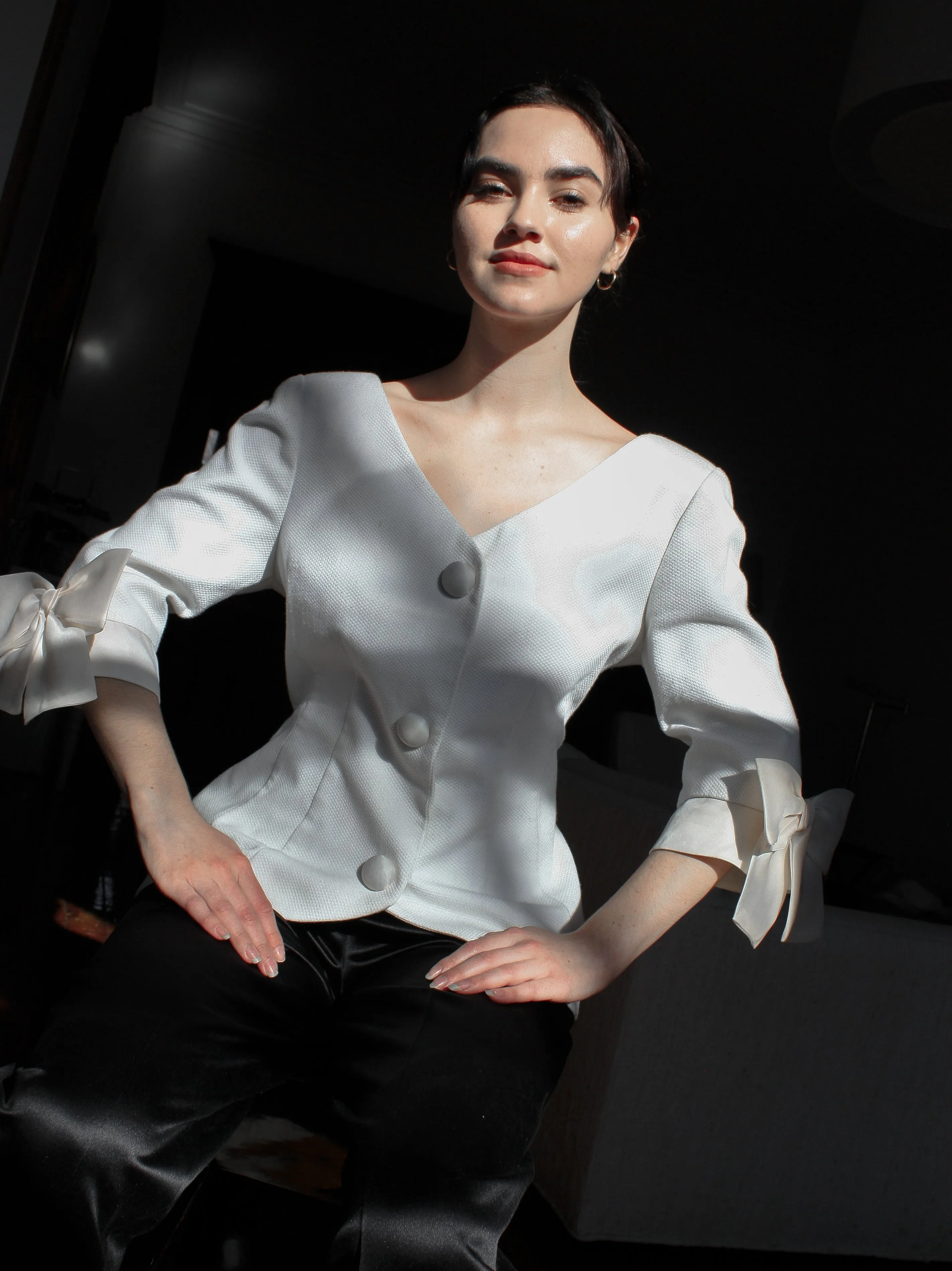 Organza Trimmed Cotton Jacket