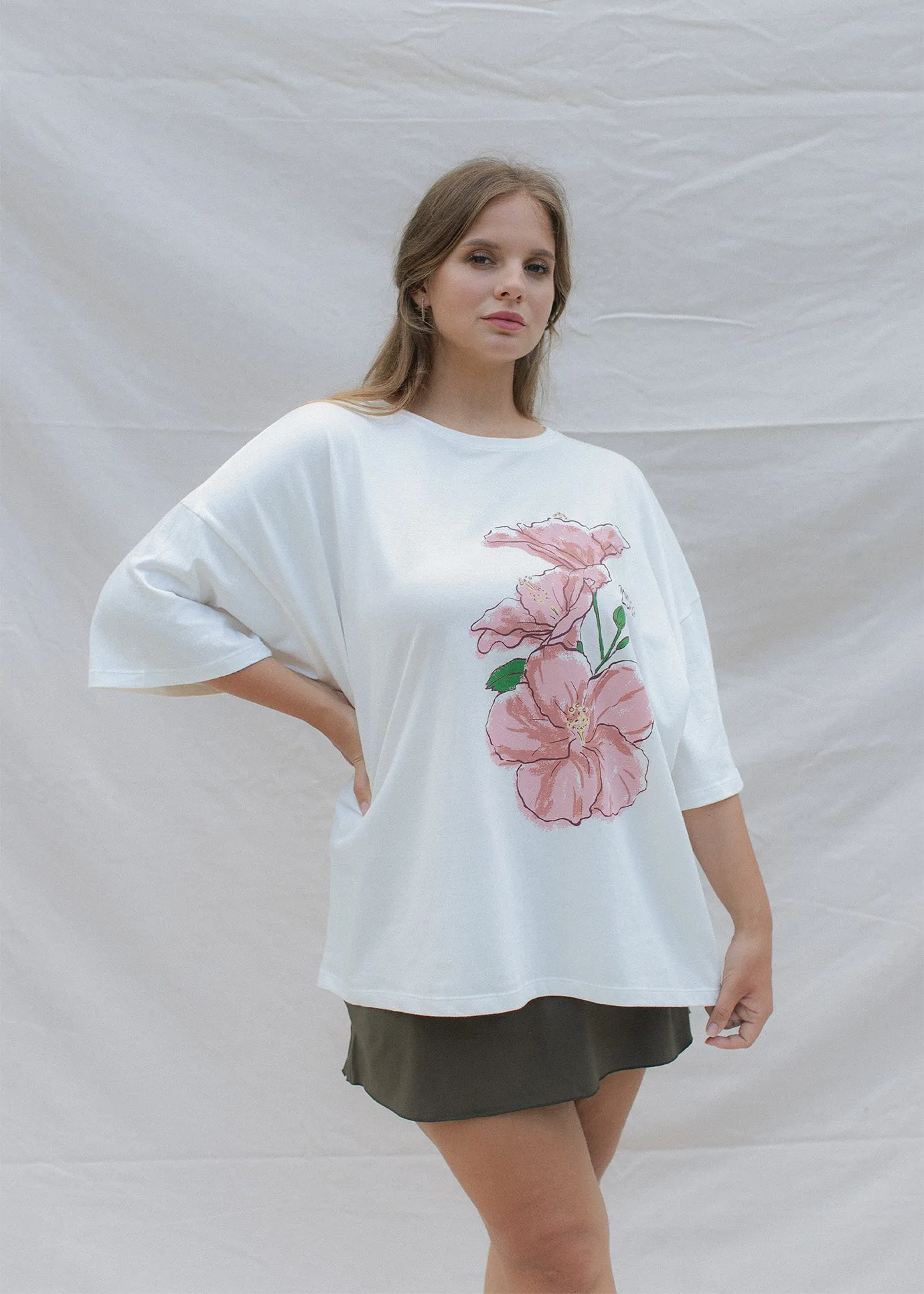 Oversized Tee Bloom Off White