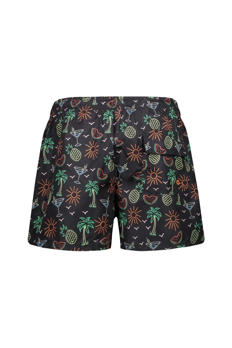 Palmartini Print Swim Shorts In Black