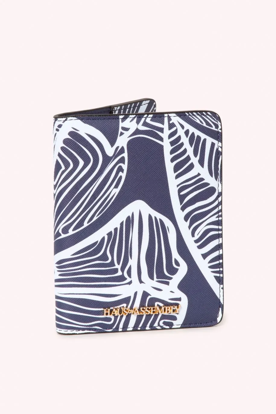 PASSPORT COVER- NAVY BANANA LEAVES