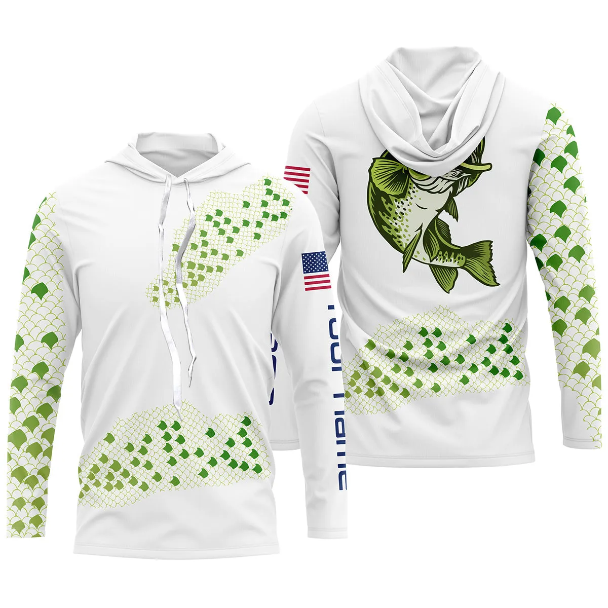 Performance Long Sleeve Largemouth Bass Fishing Shirt UPF30  Sun Protection TTS0015