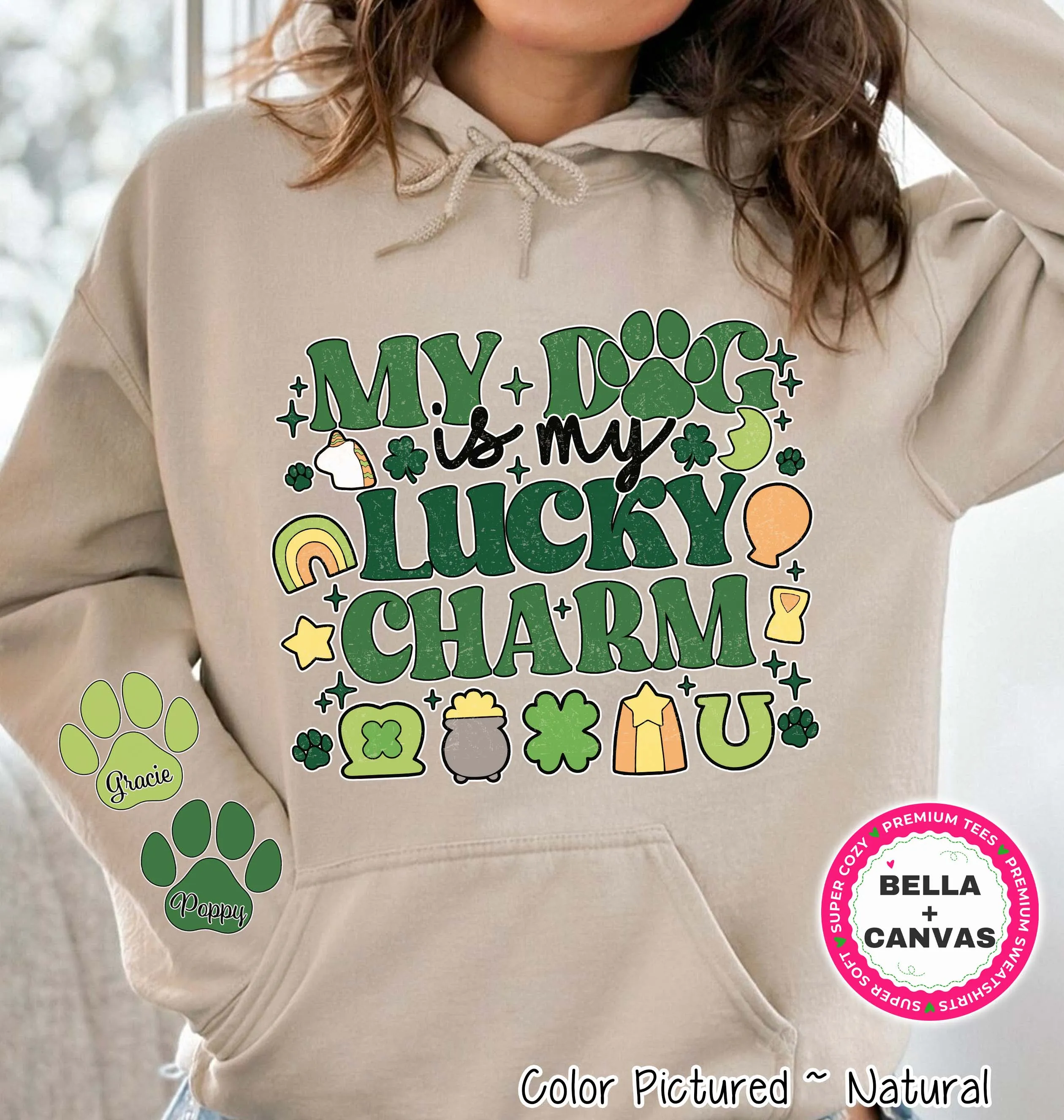 Personalized My Dog Is My Lucky Charm St Patricks Day Tee or Sweatshirt