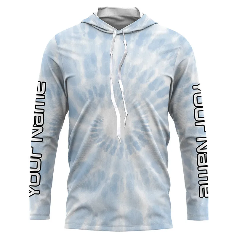 Personalized spiral tie dye Long sleeve performance Fishing Shirts, Fishing gifts for Fishing lovers IPHW3583