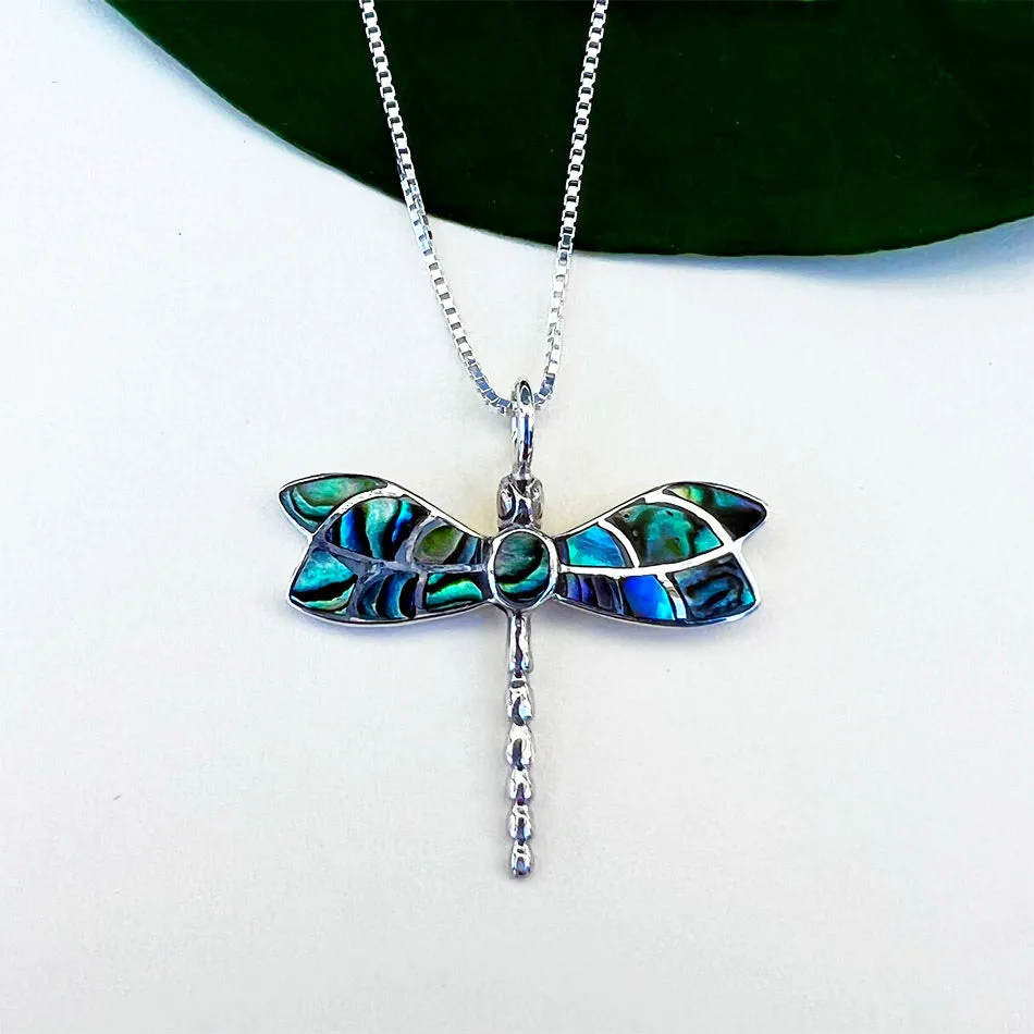 Pre-order! Abalone Dragonfly Necklace - Sterling Silver, Indonesia