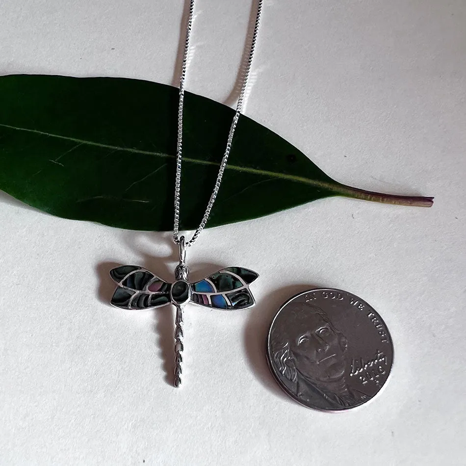 Pre-order! Abalone Dragonfly Necklace - Sterling Silver, Indonesia