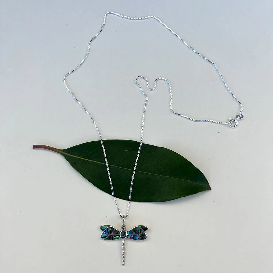 Pre-order! Abalone Dragonfly Necklace - Sterling Silver, Indonesia
