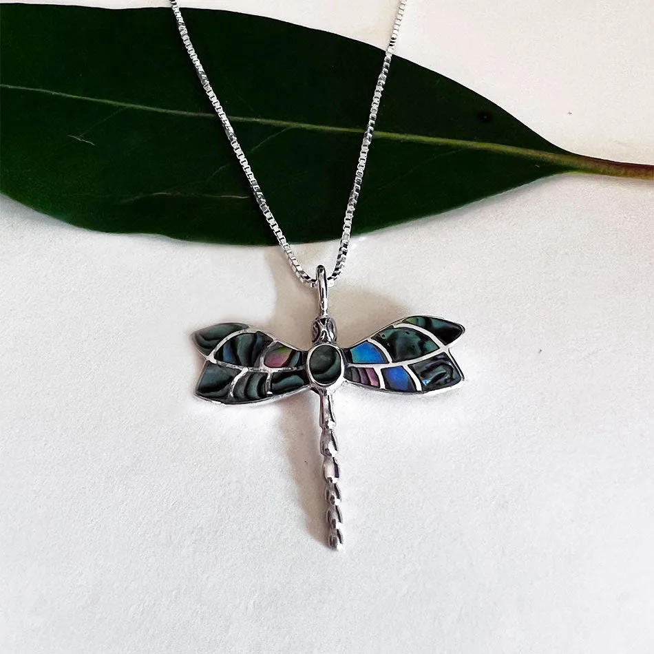 Pre-order! Abalone Dragonfly Necklace - Sterling Silver, Indonesia