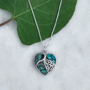 Pre-order!  Abalone Heart Necklace - Sterling Silver, Indonesia