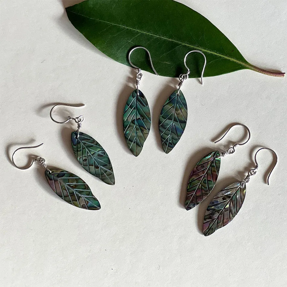 Pre-order! Abalone New Leaf Earrings, Indonesia