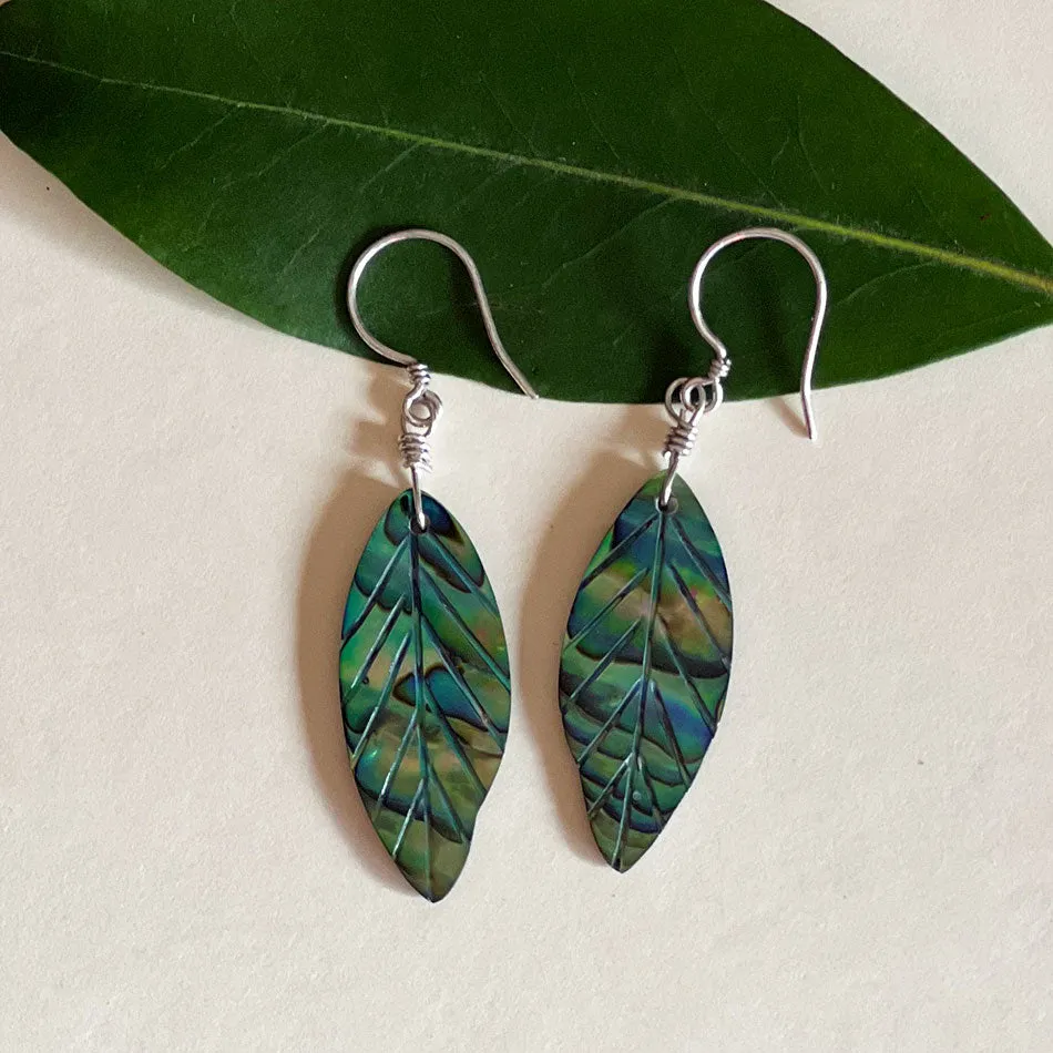 Pre-order! Abalone New Leaf Earrings, Indonesia