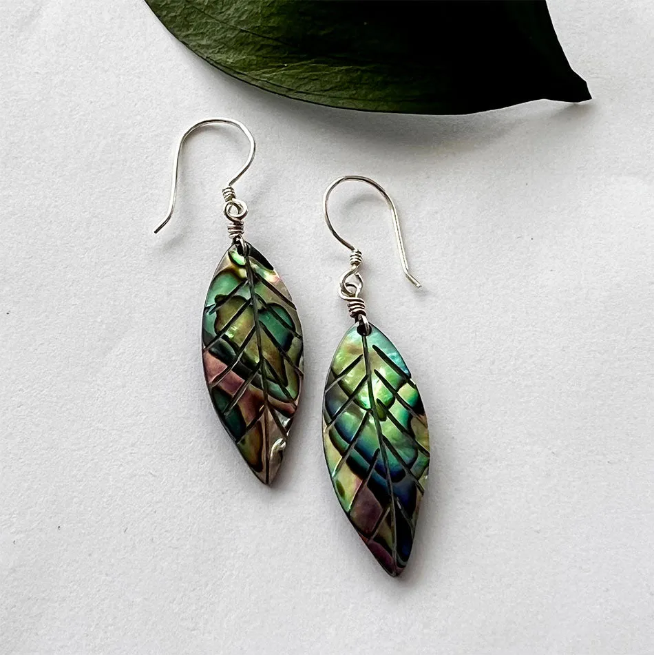 Pre-order! Abalone New Leaf Earrings, Indonesia