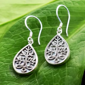 Pre-order! Akar Mother of Pearl Earrings - Sterling Silver, Indonesia