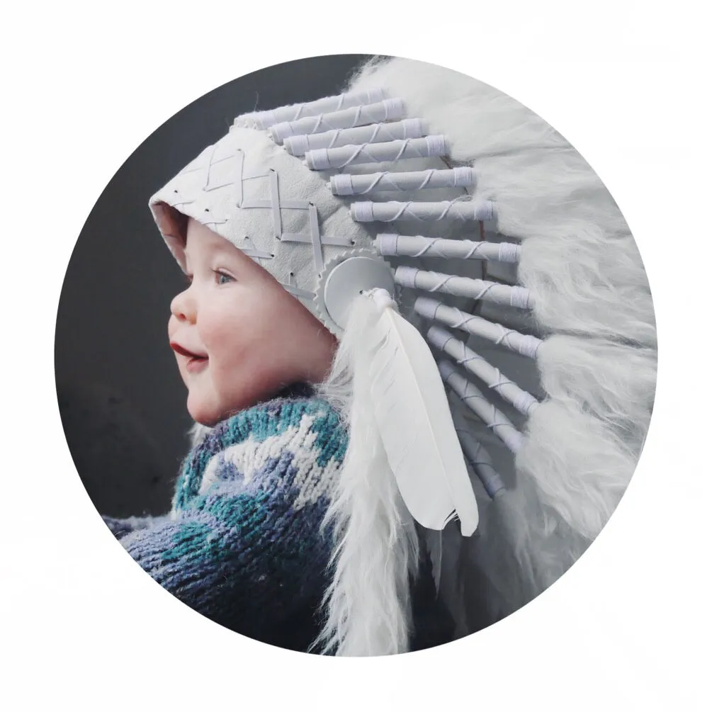 PRICE REDUCED - N02- For 9 to 18 month Toddler / Baby : White Headdress for the little ones !
