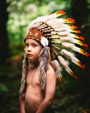 PRICE REDUCED - N11- From 2-5 years Kid / Child's: 3 colors Indian Headdress 20,5 inch. – 52 cm