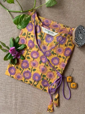 "Atreyi" Hand Block Printed Angrakha Cotton kurta
