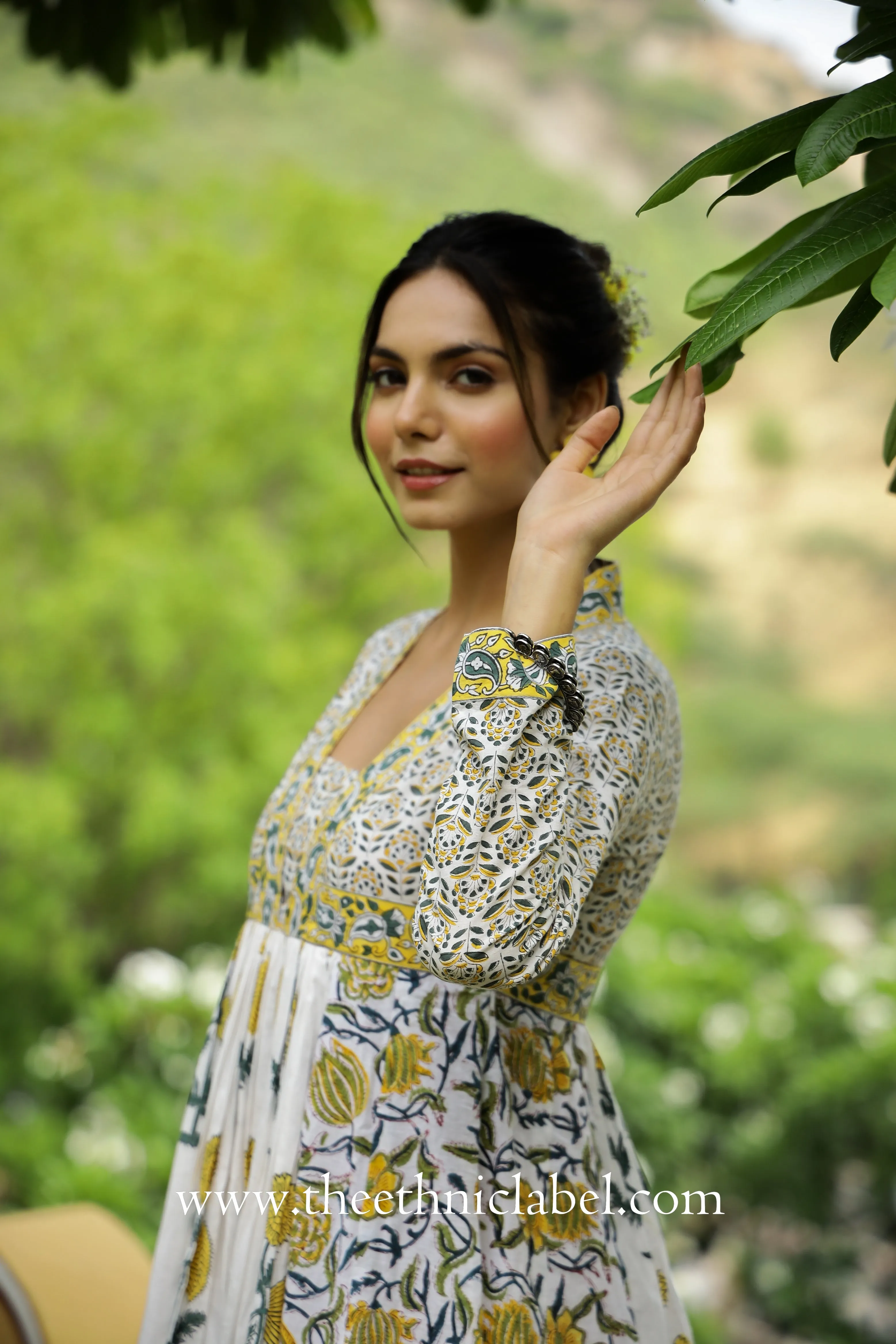 "Bahaar" Hand Block Printed Flared Cotton Dress