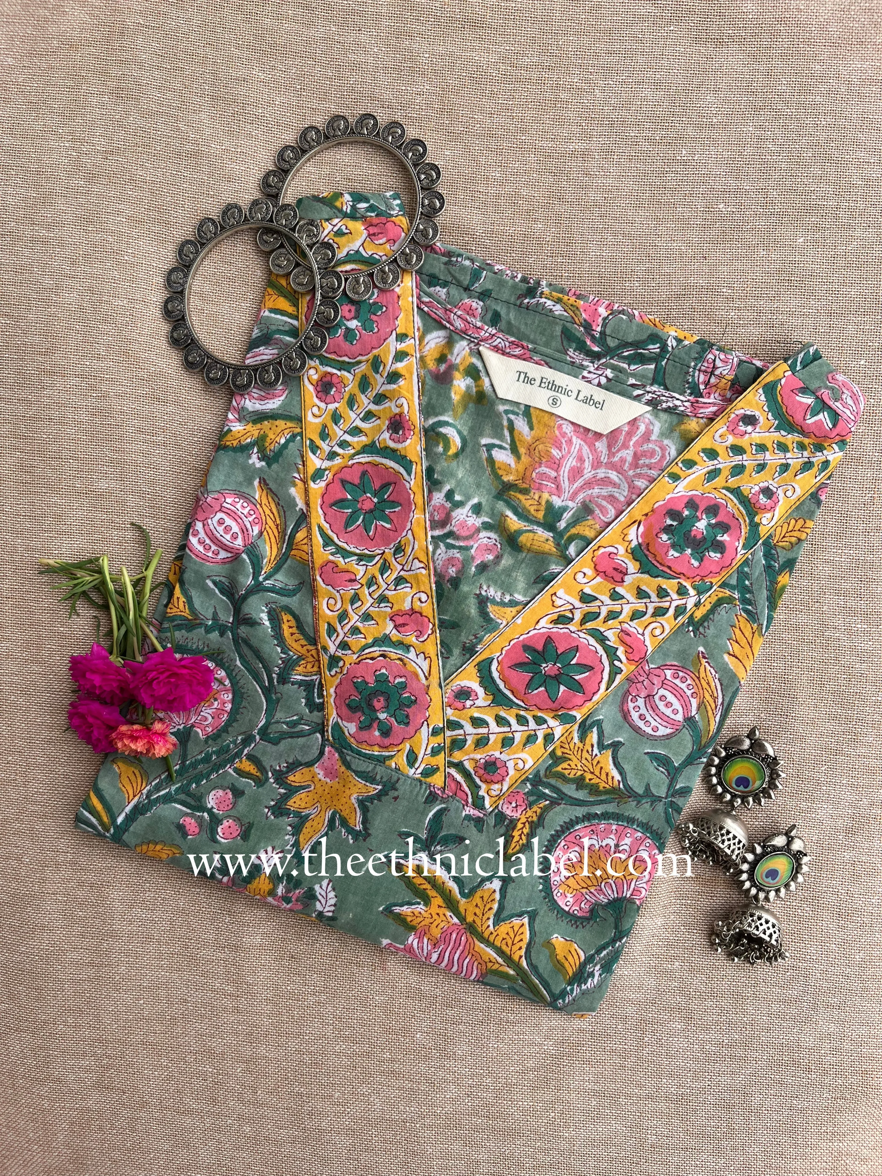 "Himaya" Hand Block Printed Cotton kurta
