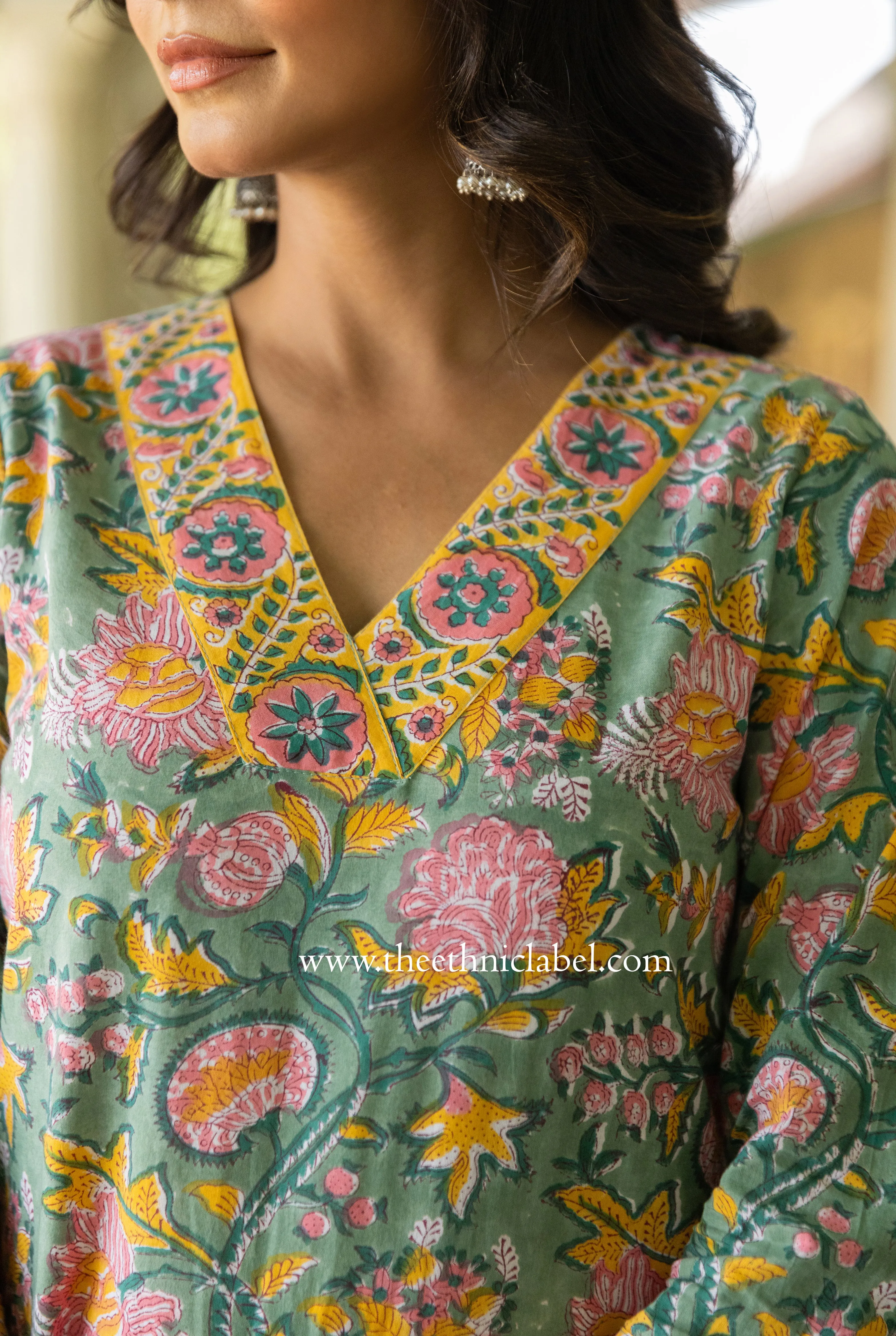 "Himaya" Hand Block Printed Cotton kurta