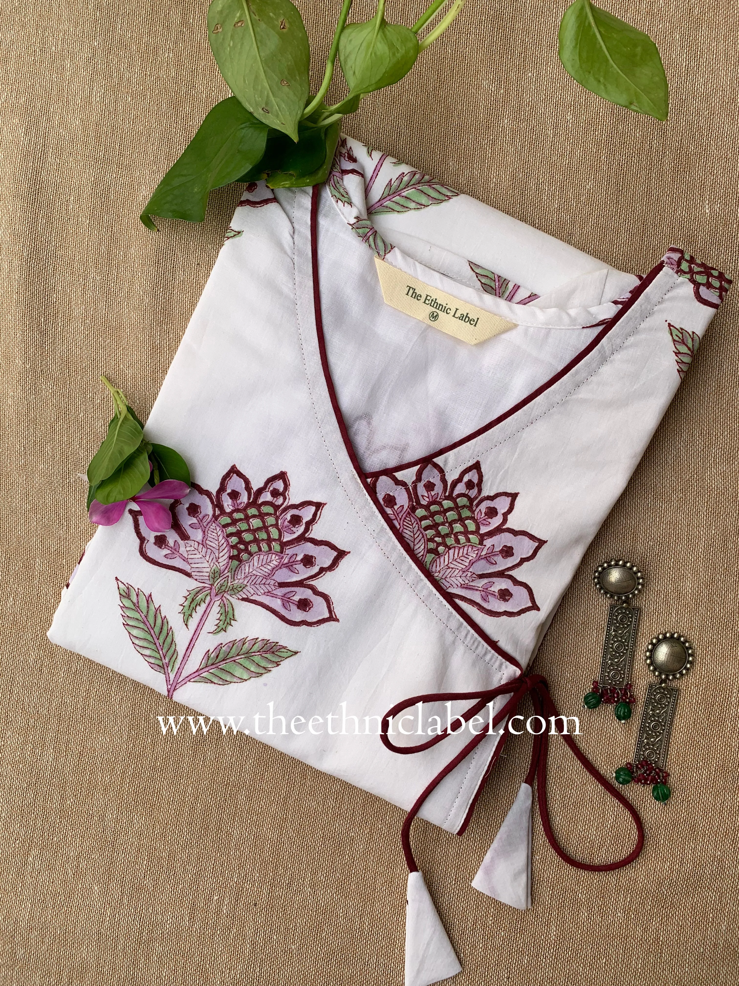 "Muskurahat" Hand Block Printed Cotton kurta