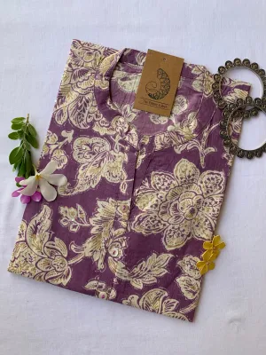 "Petunia" Hand Block Printed Cotton Kurta