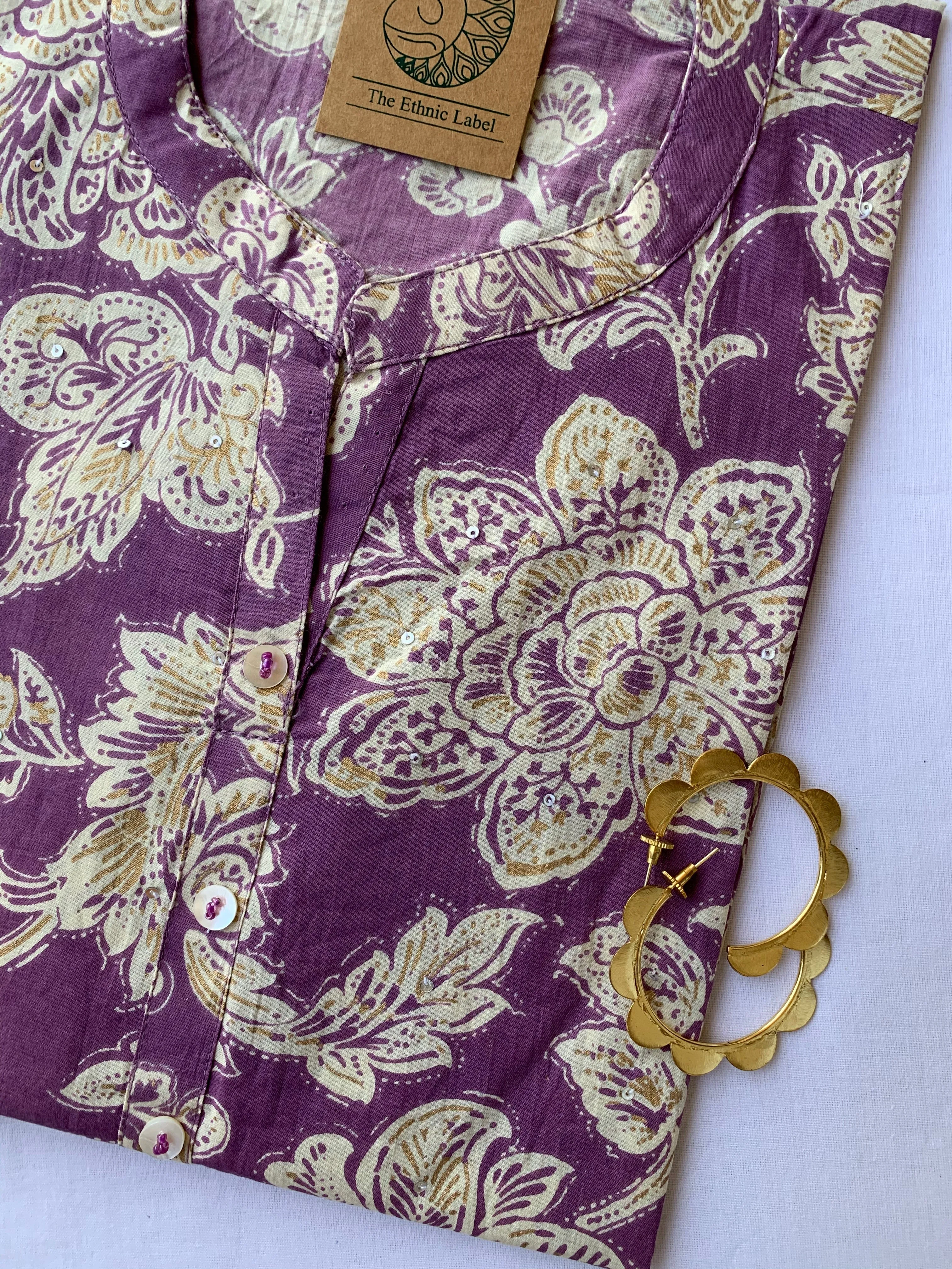 "Petunia" Hand Block Printed Cotton Kurta