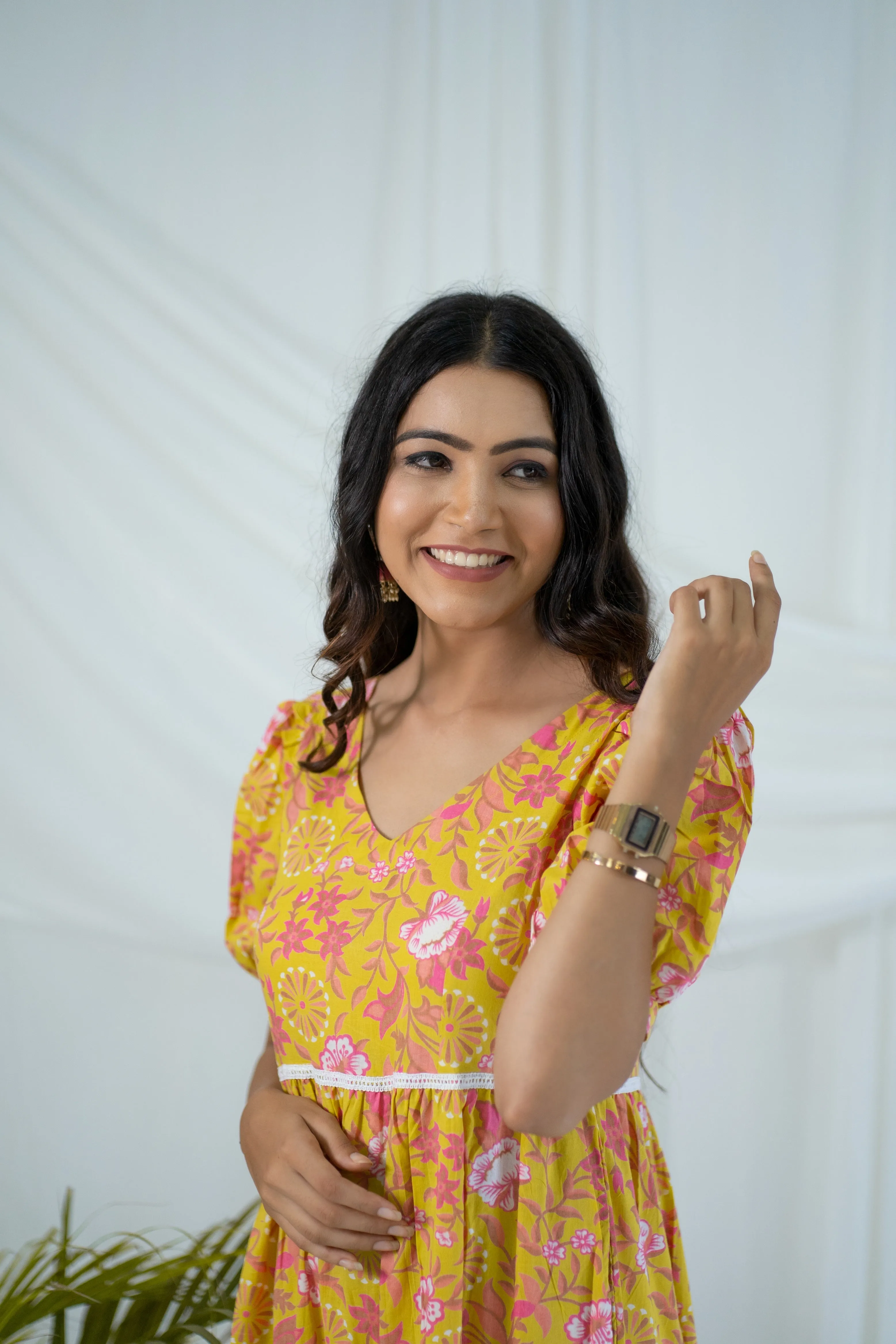 "Sunshine" Flora Hand Block Printed Dress
