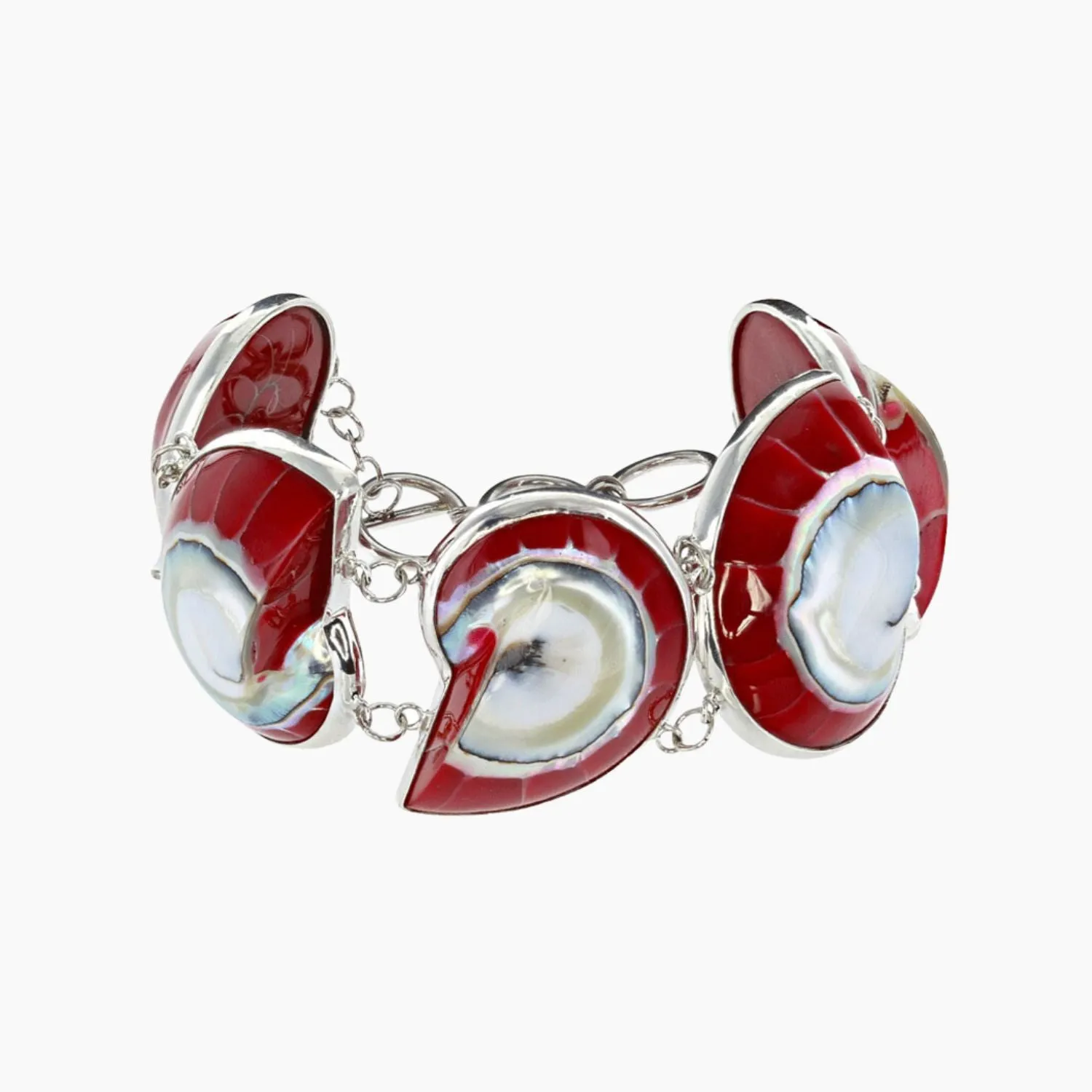 Red Nautilus 5-Shell Bracelet