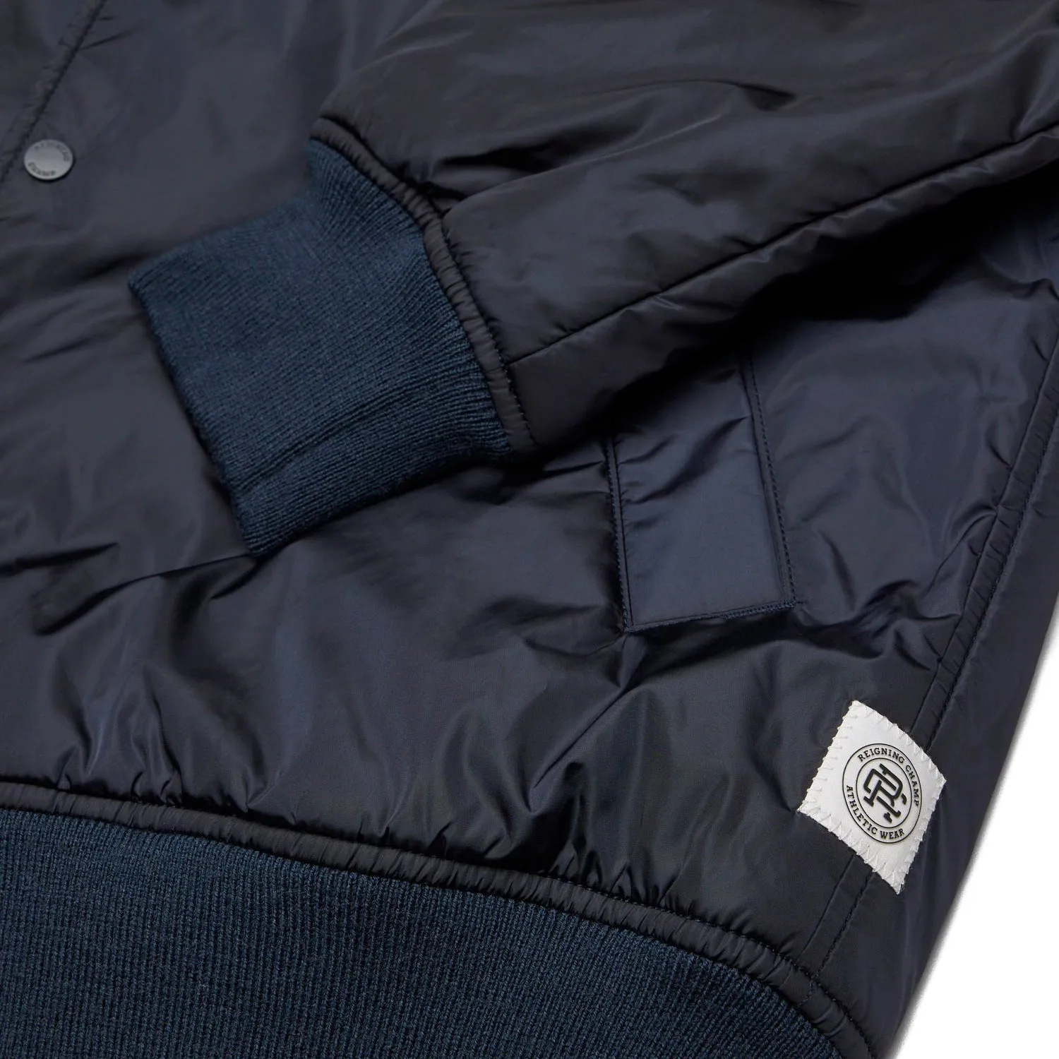 Reigning Champ Men Econyl Satin Nylon Stadium Jacket Navy RC-4288-NVY