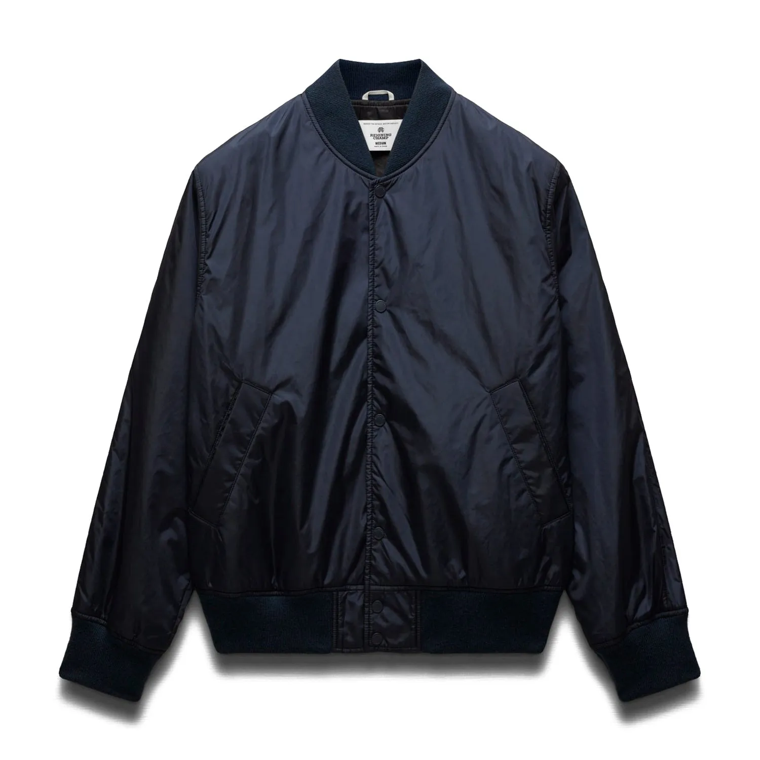 Reigning Champ Men Econyl Satin Nylon Stadium Jacket Navy RC-4288-NVY