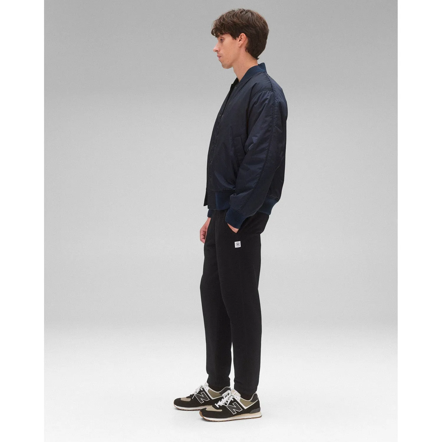 Reigning Champ Men Econyl Satin Nylon Stadium Jacket Navy RC-4288-NVY