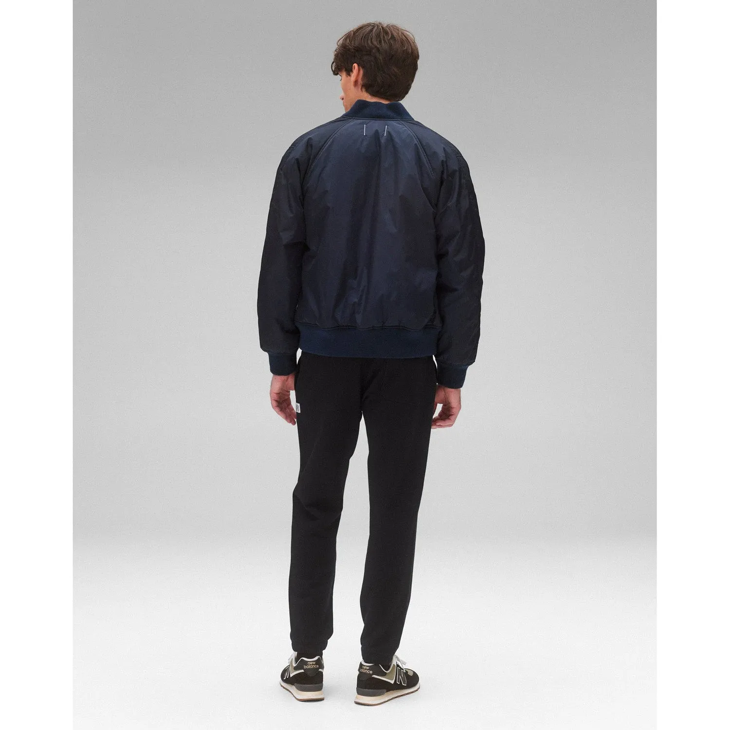 Reigning Champ Men Econyl Satin Nylon Stadium Jacket Navy RC-4288-NVY