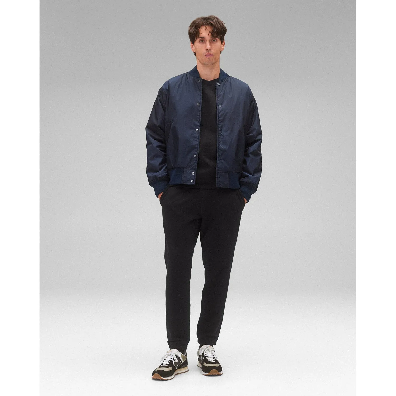 Reigning Champ Men Econyl Satin Nylon Stadium Jacket Navy RC-4288-NVY