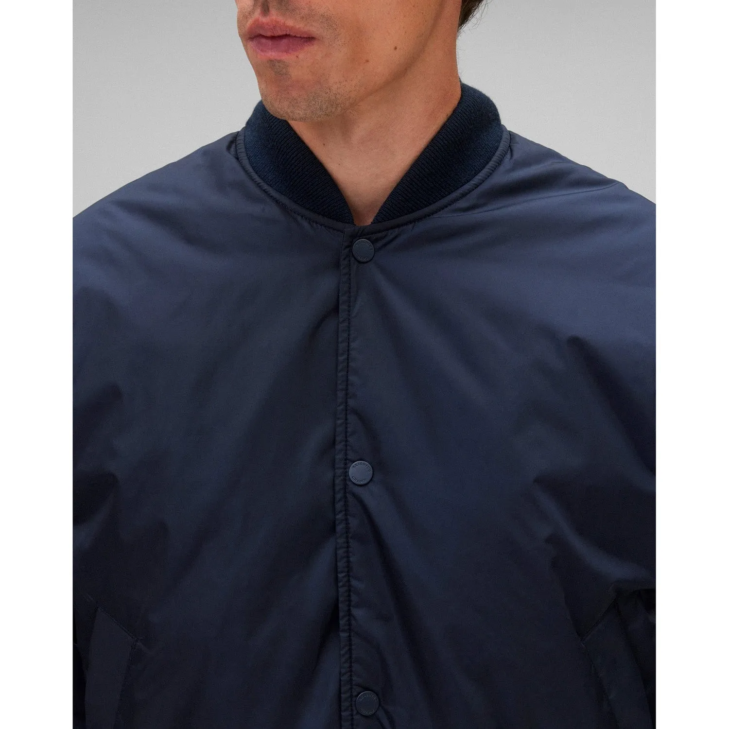 Reigning Champ Men Econyl Satin Nylon Stadium Jacket Navy RC-4288-NVY