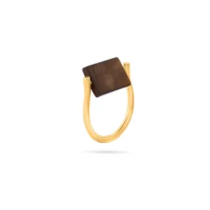 REVOLVING SHELL RING gold plated