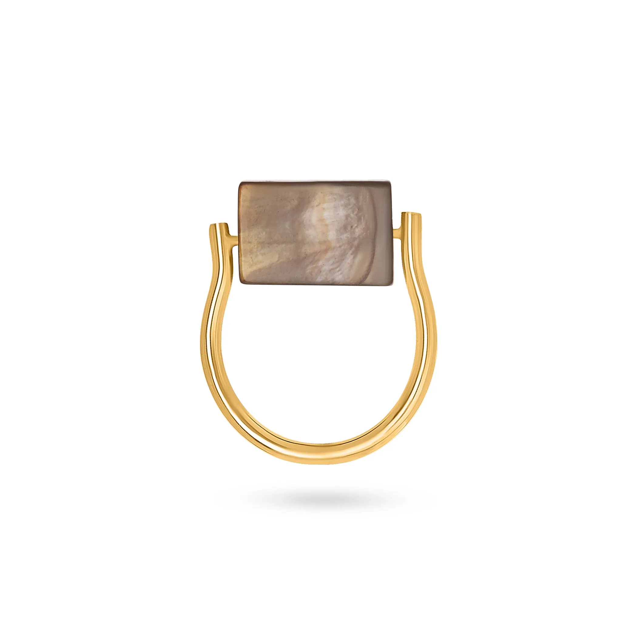 REVOLVING SHELL RING gold plated