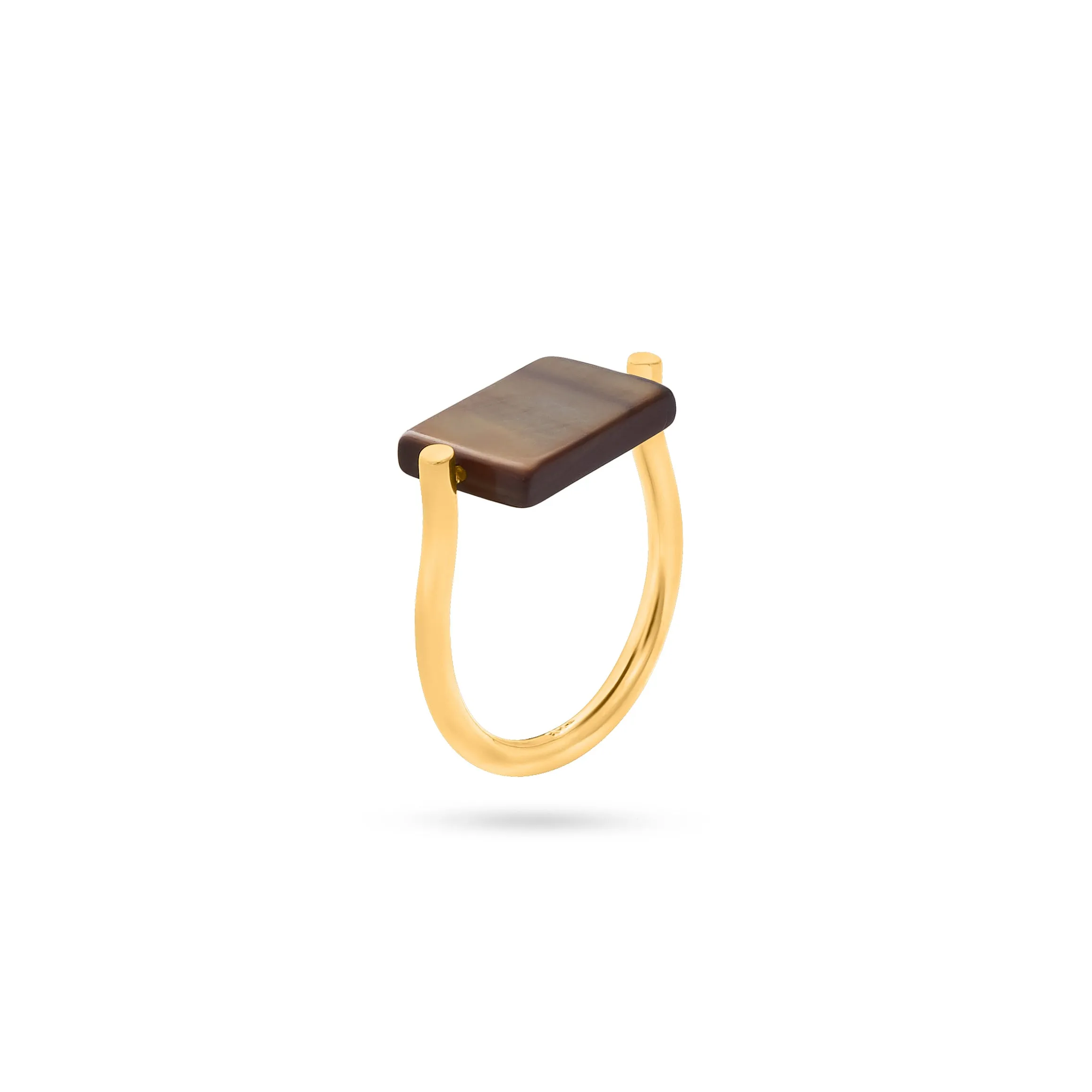 REVOLVING SHELL RING gold plated