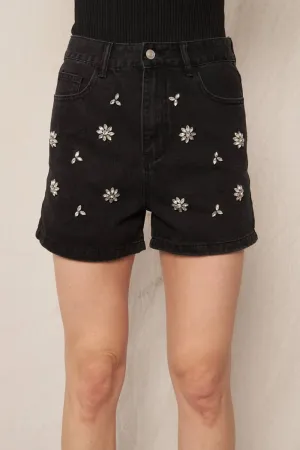 Rhinestone Denim Shorts