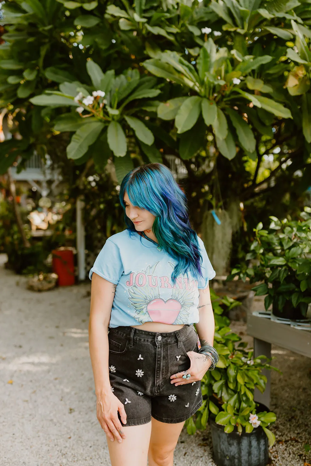 Rhinestone Denim Shorts