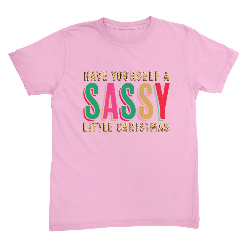 Sassy Little Christmas Glitter Effect T-Shirt