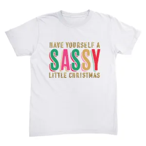 Sassy Little Christmas Glitter Effect T-Shirt
