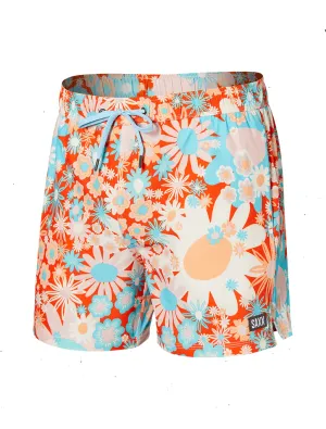 Saxx Mens Oh Buoy Stretch Volley 5" Swim Short - Power Flowers