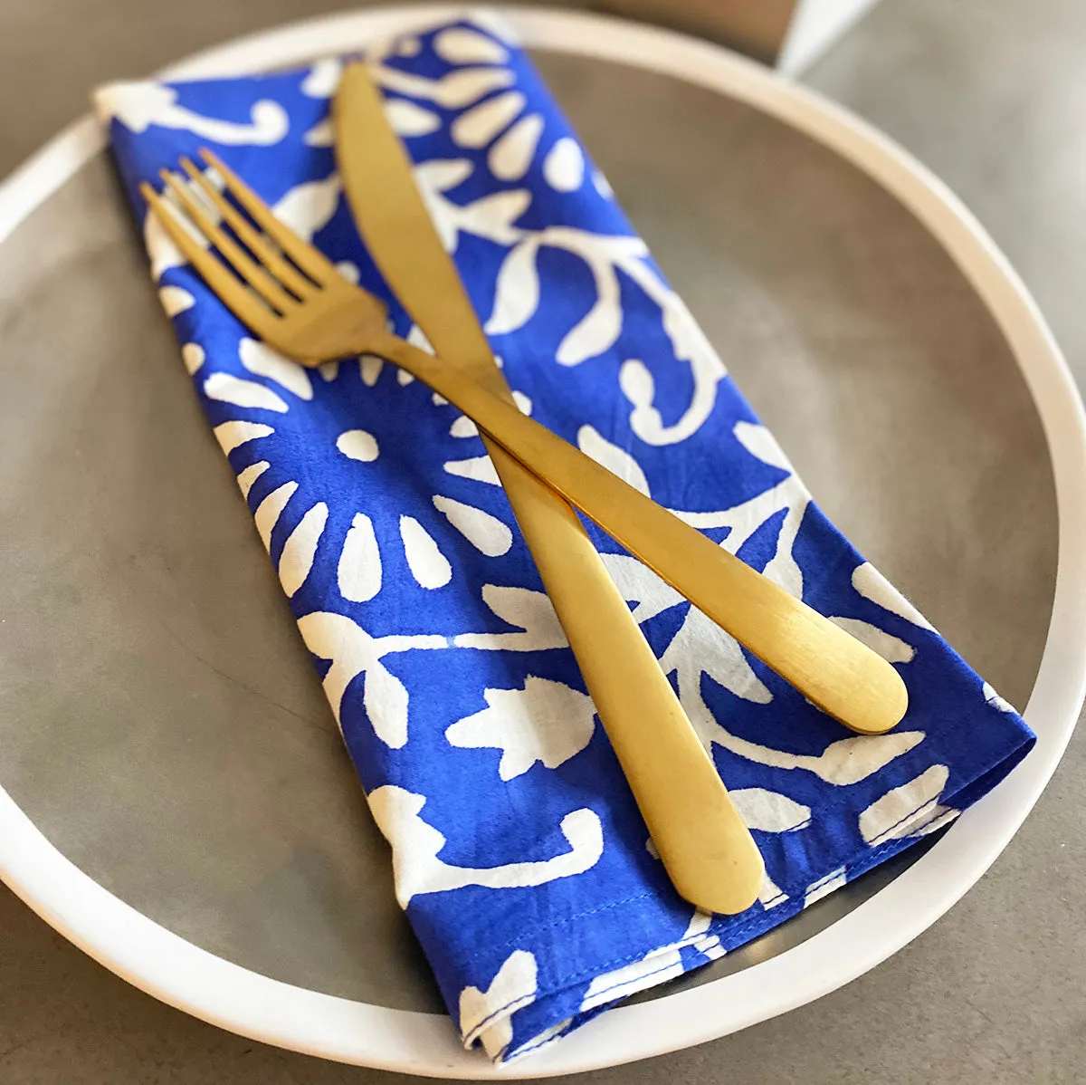 Set of 4 Cotton Napkins | Blooms Royal