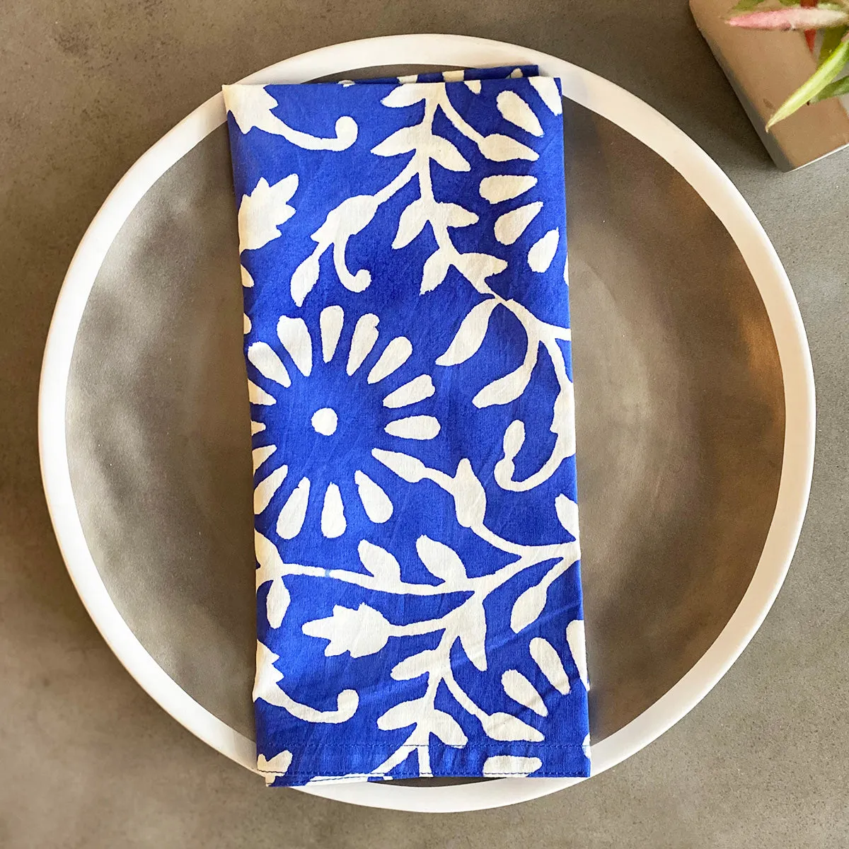 Set of 4 Cotton Napkins | Blooms Royal