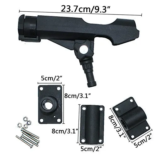 Shaddock Fishing Power Lock Rod Holder with 2 Side Mounts Adjustable Boat Fishing Rod Racks (1PC 04# Multi-Positional Mounting)